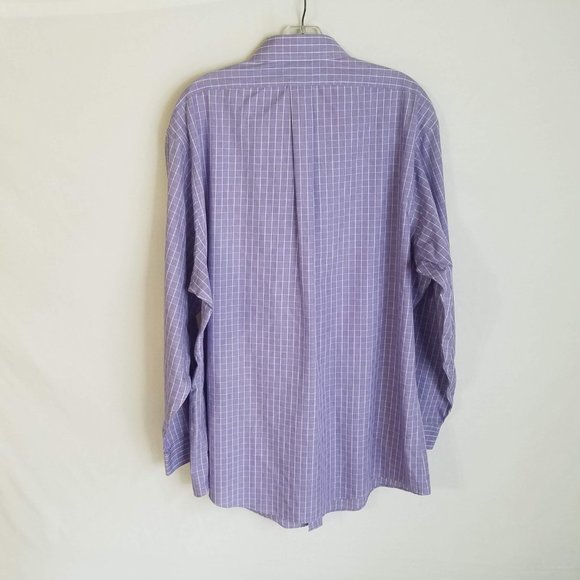 Brooks Brothers Purple Plaid Dress Shirt REGENT FIT Mens Size 17.5-4/5 - Picture 5 of 6